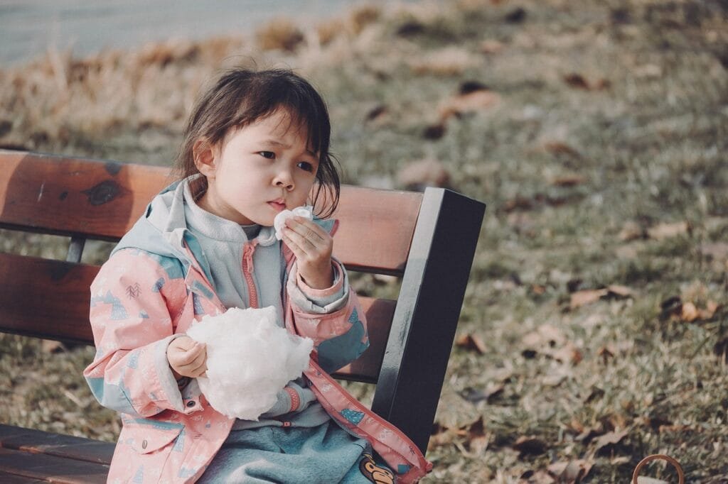 girl, child, cotton candy, food, eating, fairy floss, kid, childhood, leisure, bench, park, outdoors, cotton candy, cotton candy, cotton candy, cotton candy, cotton candy